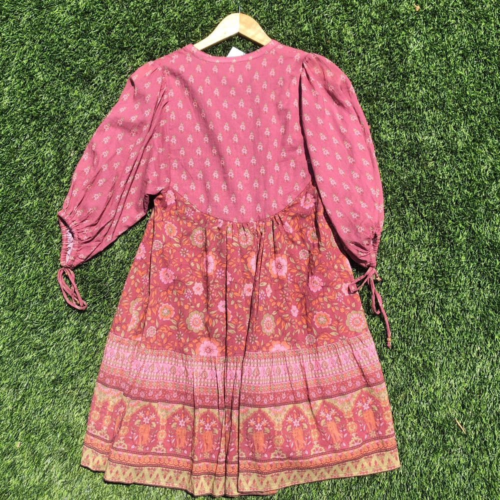 NWT Spell and the Gypsy Collective Utopia pink floral print cotton mini dress - Picture 7 of 8